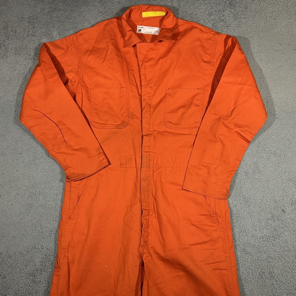 Red Kap Workwear Mens 44 RG Orange Long Sleeve Coveralls Jumpsuit Mechanic USA